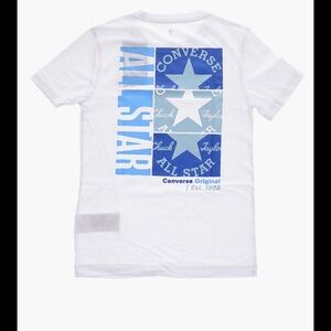 Converse White Tee with Blue Graphic